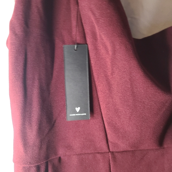 Lulus Burgundy One-Shoulder Cutout Asymmetrical Dress Size Medium - Picture 7 of 12